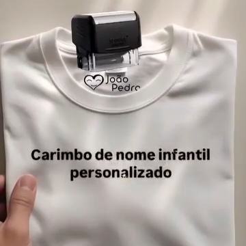Carimbo Para Roupa / Uniforme Escolar com Tinta Para Tecido