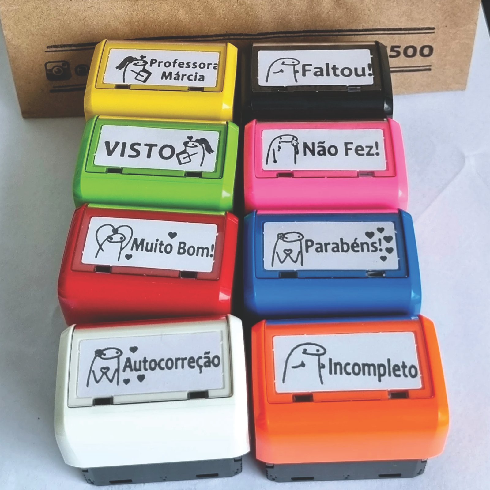 Kit 4 Carimbos Personalizados para Professores