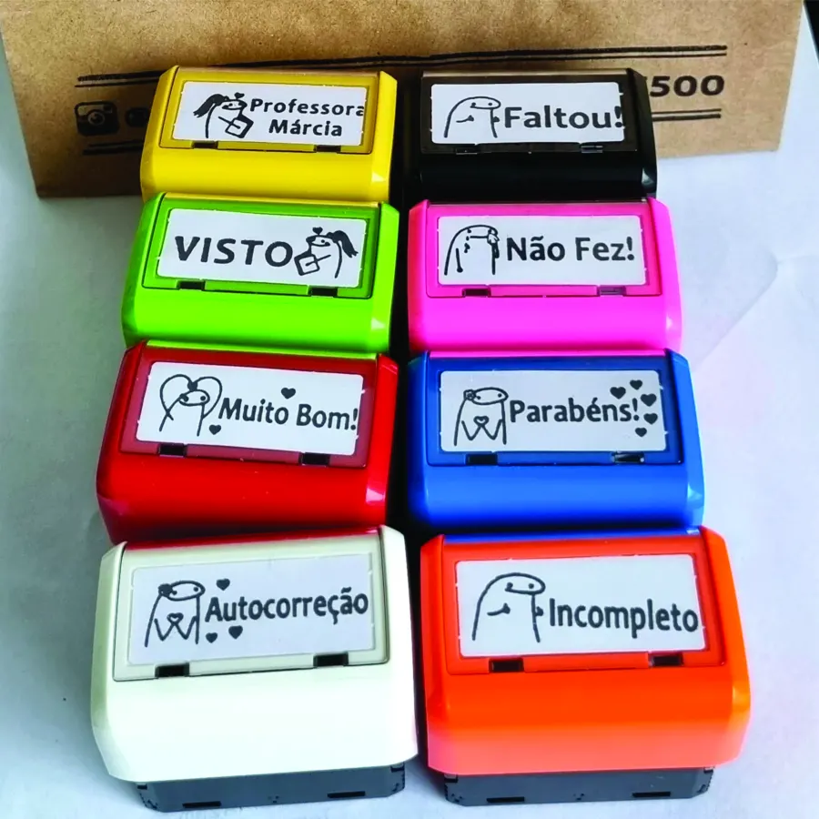 Kit 4 Carimbos Personalizados para Professores
