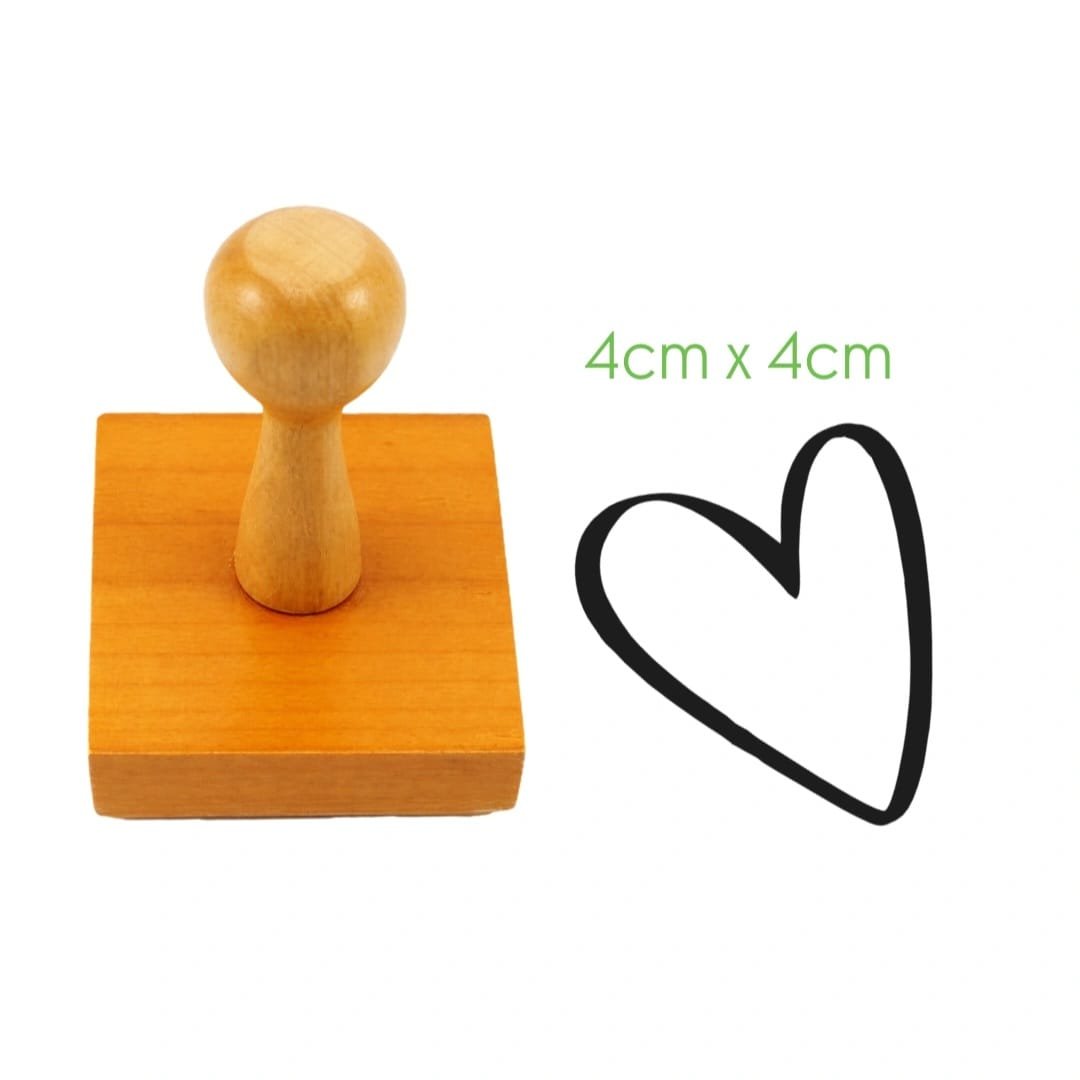Carimbo Personalizado de Madeira Coração