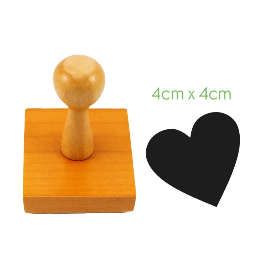 Carimbo Personalizado de Madeira Coração