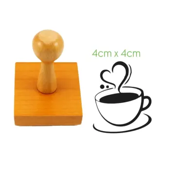 Carimbo Personalizado de Madeira Xícara Café