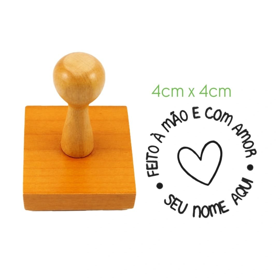 Carimbo Personalizado de Madeira Feito a Mão ❤