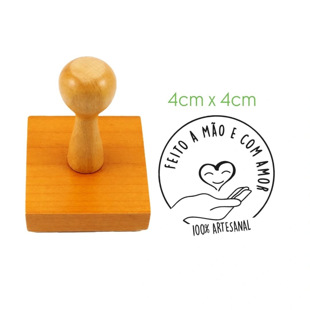 Carimbo Personalizado de Madeira Feito a Mão ❤
